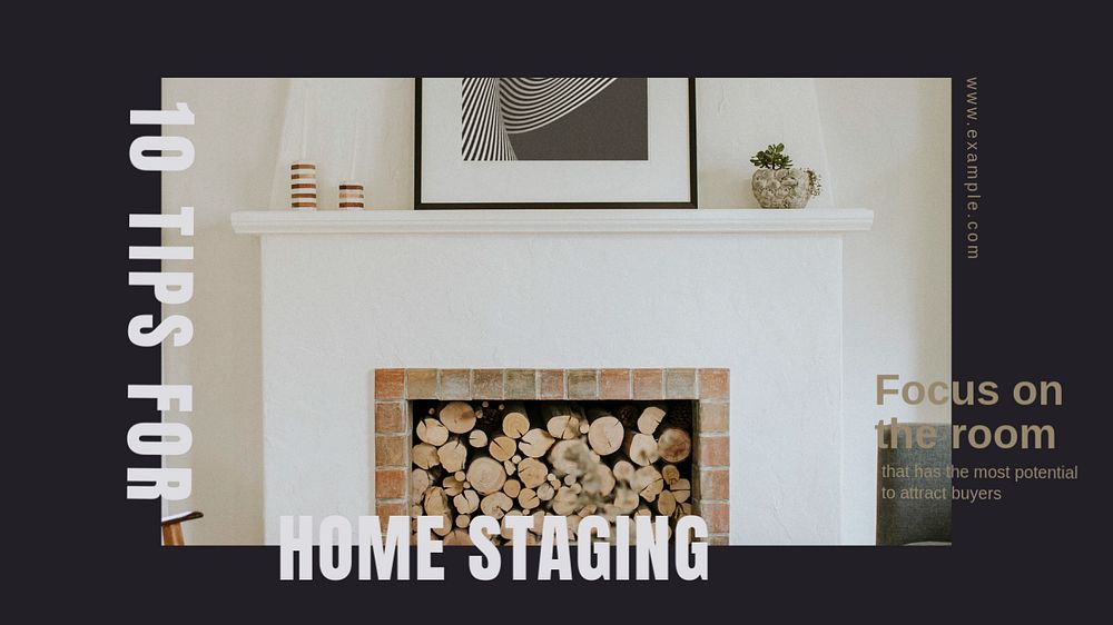 Home staging blog banner template, editable text & design