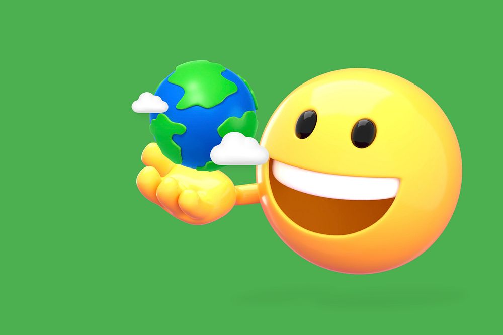 Save the word background, 3D emoji editable design