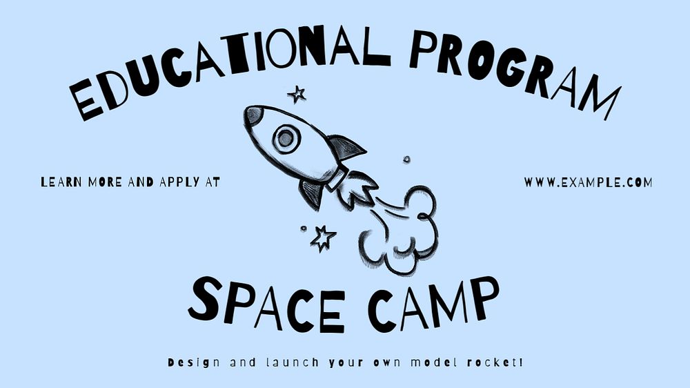 Space camp blog banner template, editable text & design