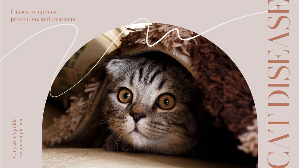 Cat disease blog banner template, editable design