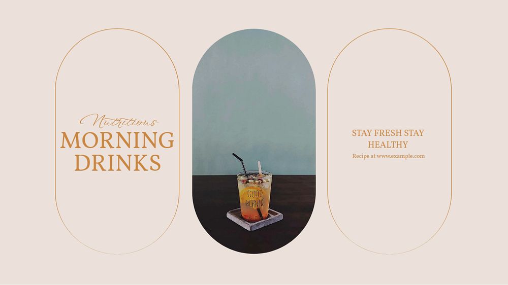 Morning drinks Facebook cover template, editable design