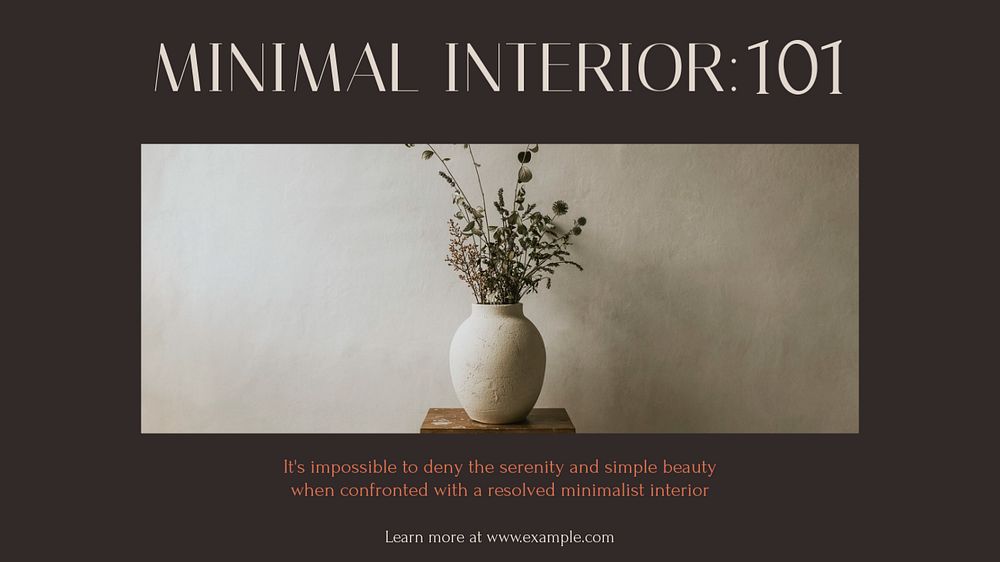 Minimal interior Facebook cover template, editable design