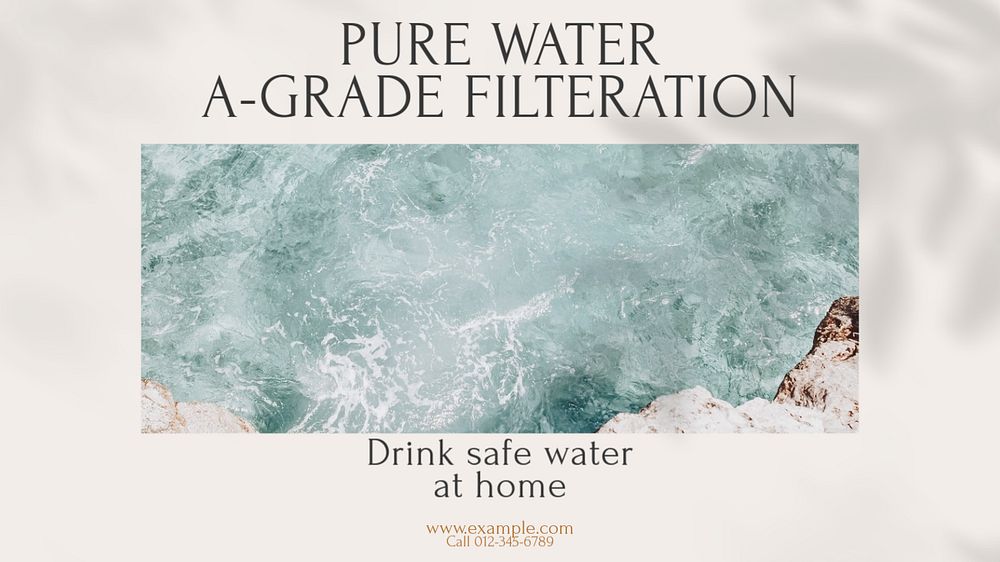 Pure water Facebook cover template, editable design