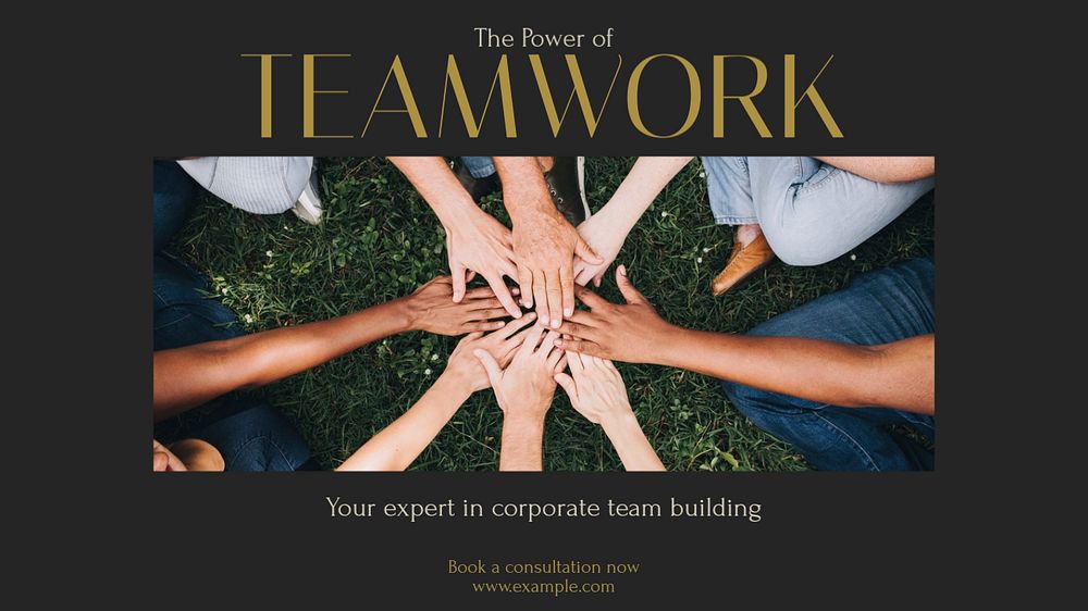 Power of teamwork Facebook cover template, editable design