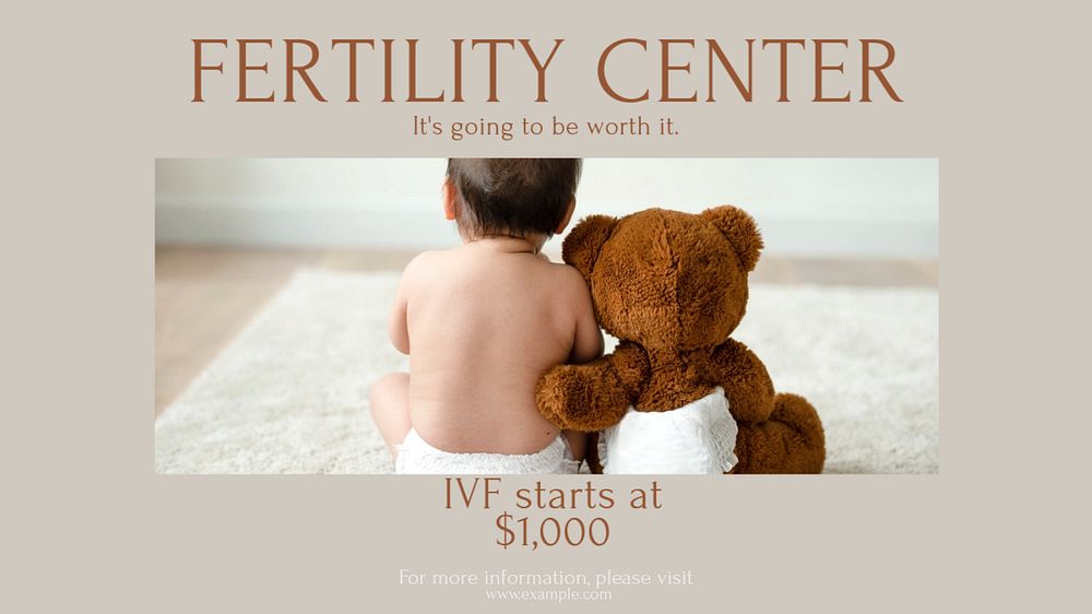 Fertility center Facebook cover template, editable design