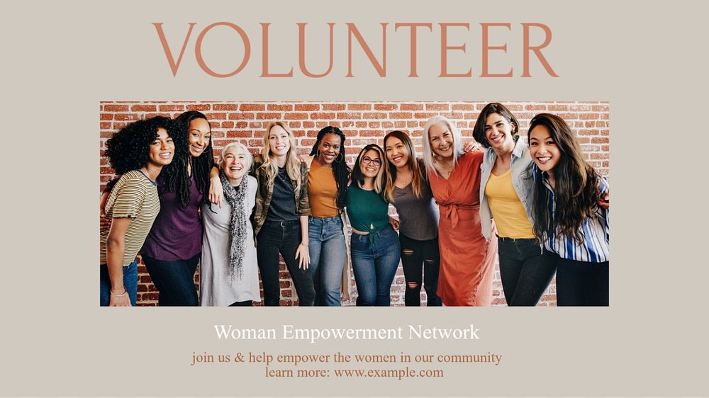 Volunteer Facebook cover template, editable design