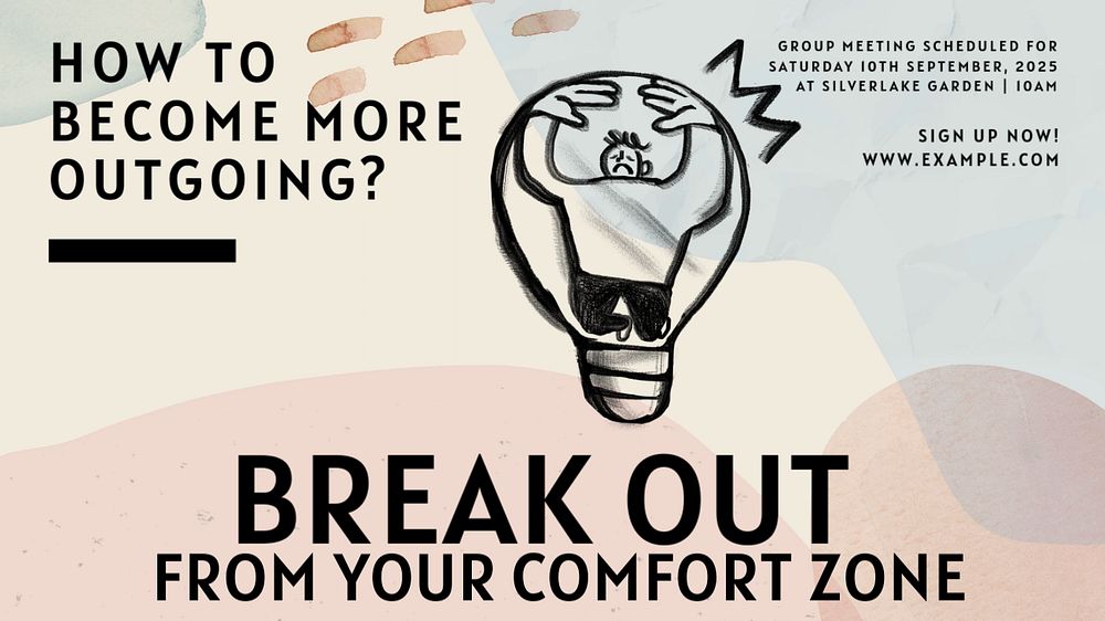 Break your comfort blog banner template, editable text & design