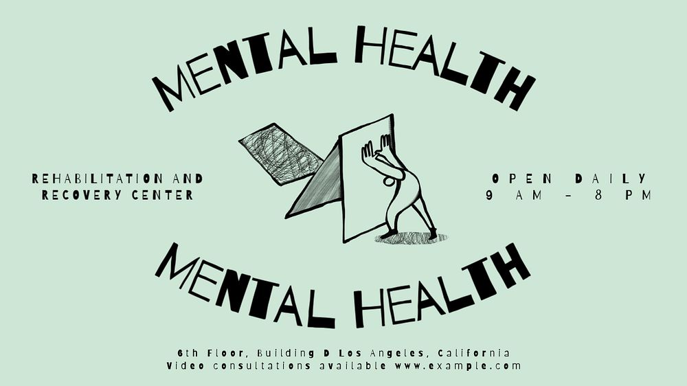 Mental health blog banner template, editable text & design