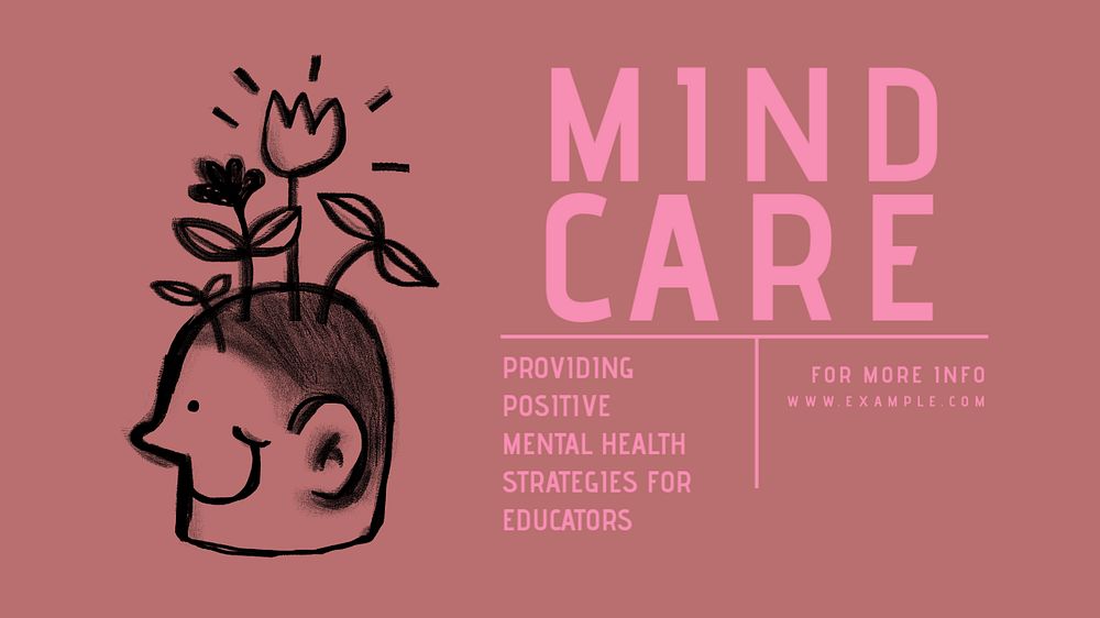 Mind care blog banner template, editable text & design