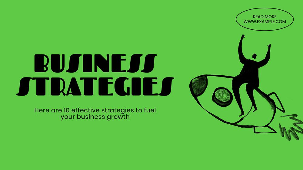 Business strategies blog banner template, editable text & design