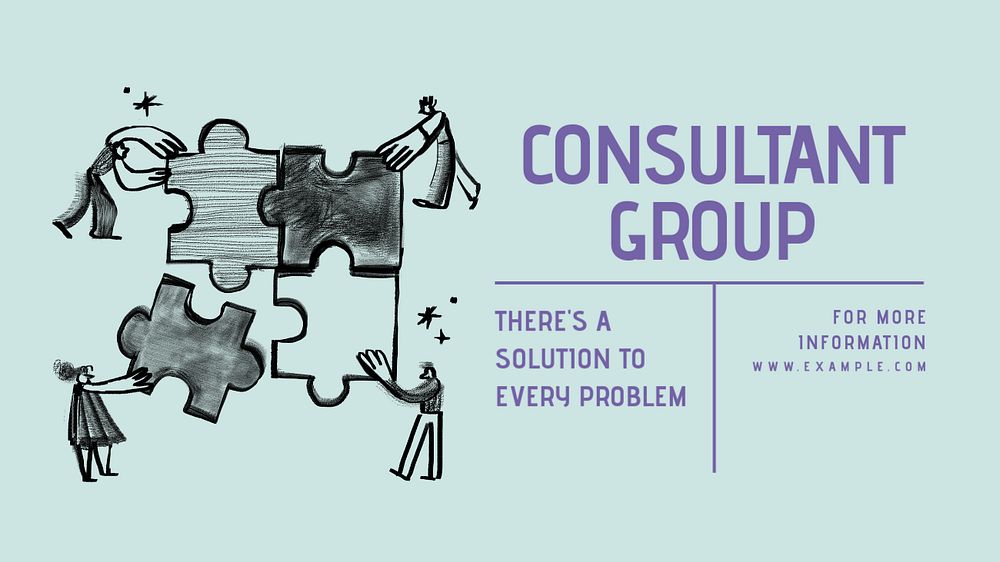 Consultant group blog banner template, editable text & design