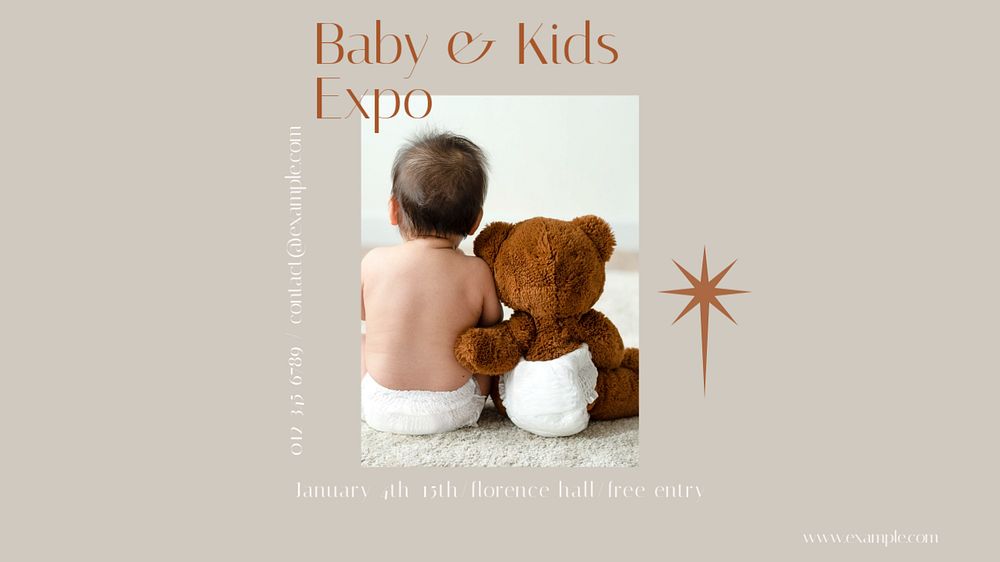 Kids & Baby Expo Facebook cover template, editable design