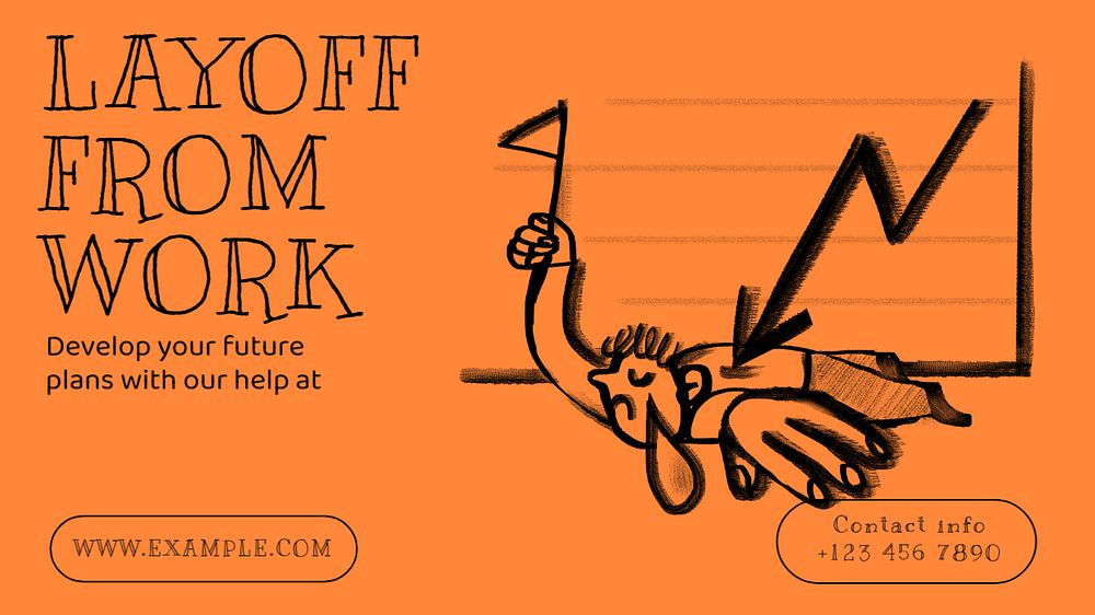 Layoff from work blog banner template, editable text & design