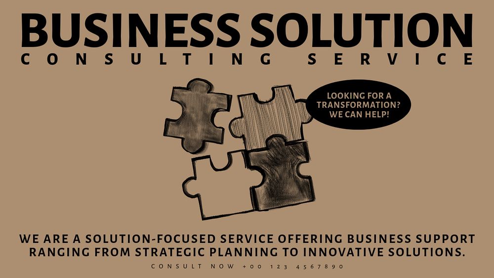 Business solution blog banner template, editable text & design