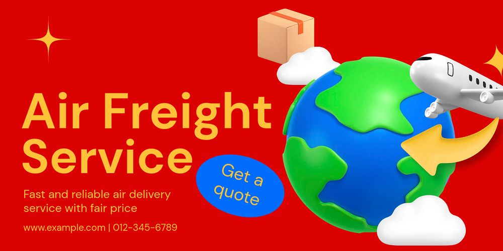 Logistic service Twitter ad template, editable text & design