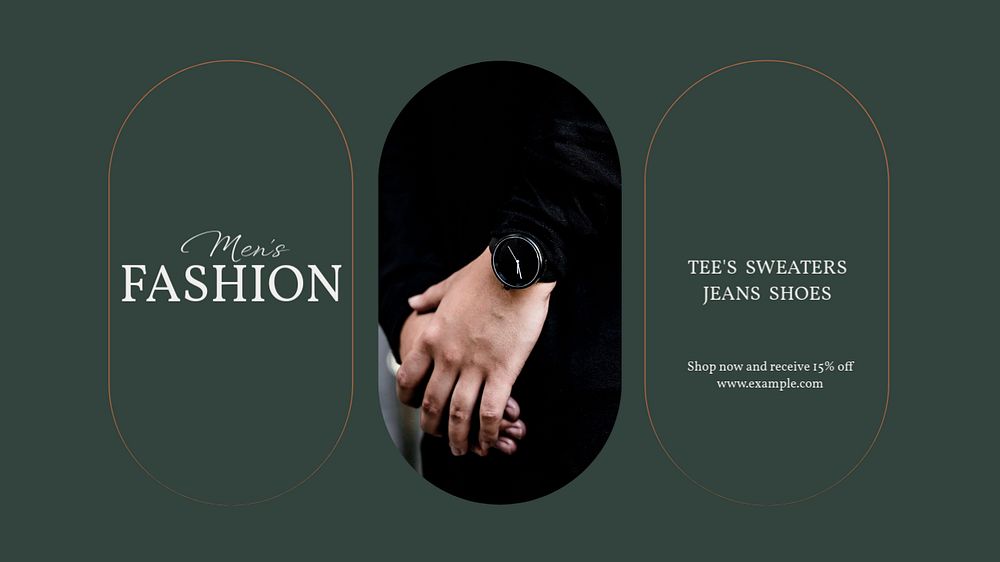 Men's fashion Facebook cover template, editable design