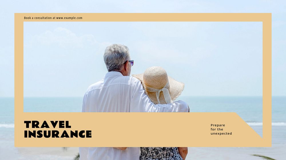 Travel insurance blog banner template, editable text & design