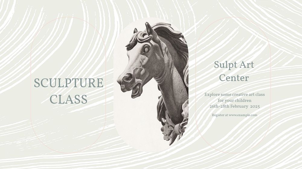 Sculpture class Facebook cover template, editable design