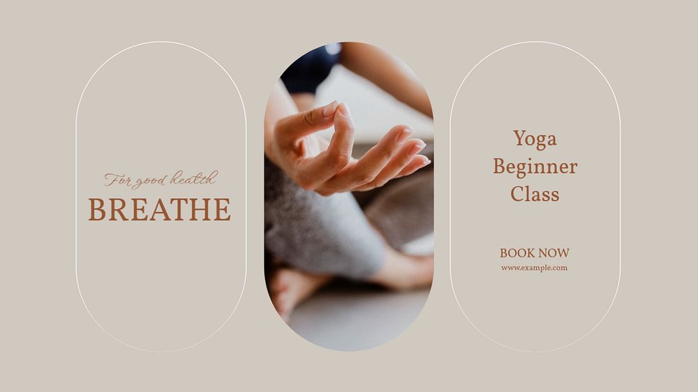 Yoga class Facebook cover template, editable design