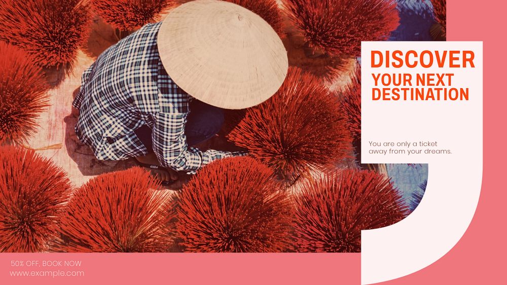 Discover and travel blog banner template, editable text & design