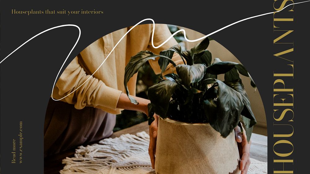 Houseplant blog banner template, editable design