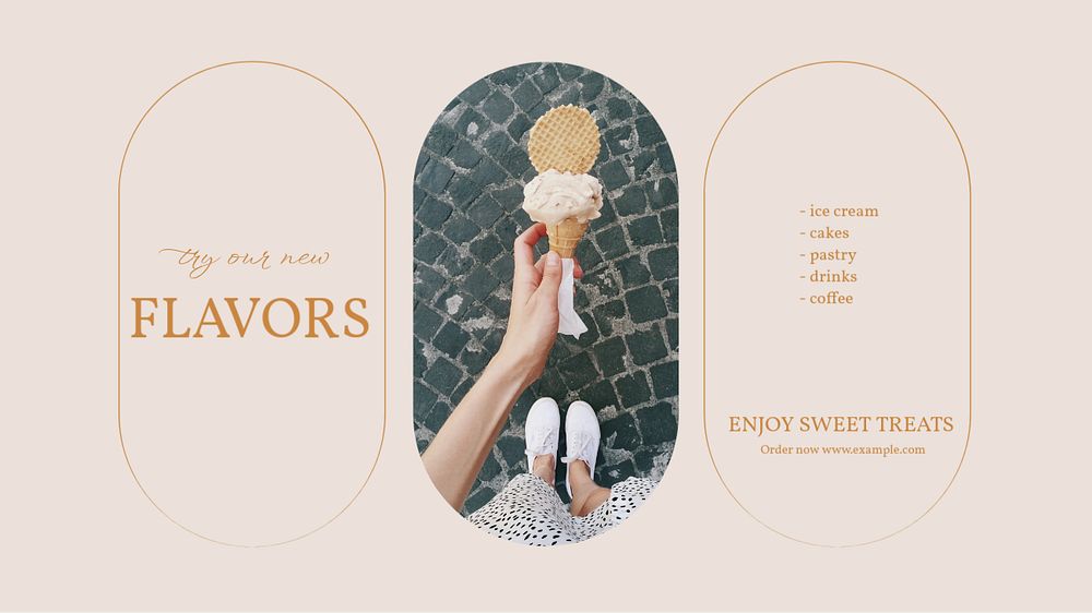 Sweet flavors Facebook cover template, editable design