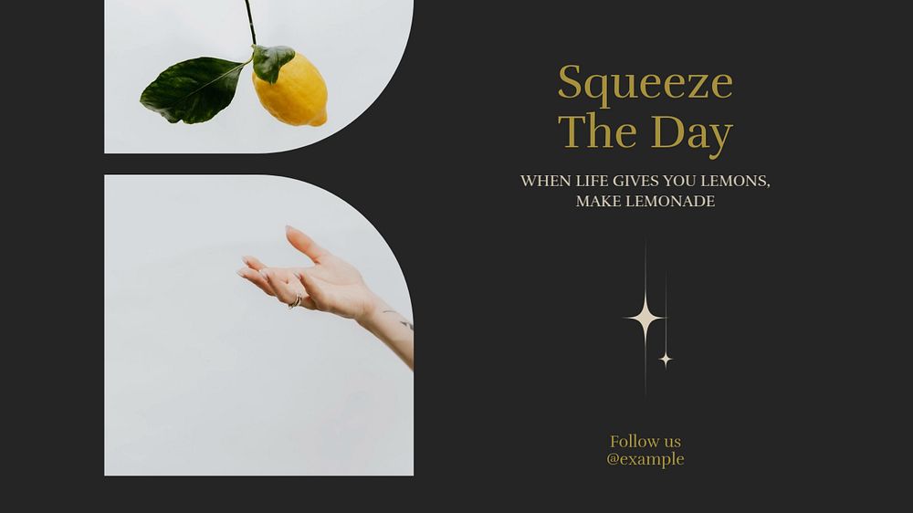 Lemons quote Facebook cover template, editable design