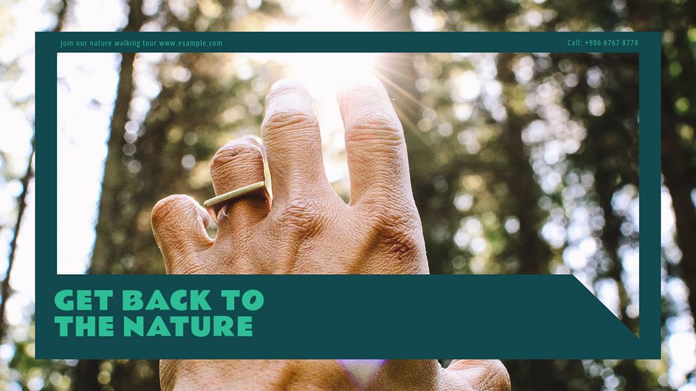 Get back to nature blog banner template, editable text & design