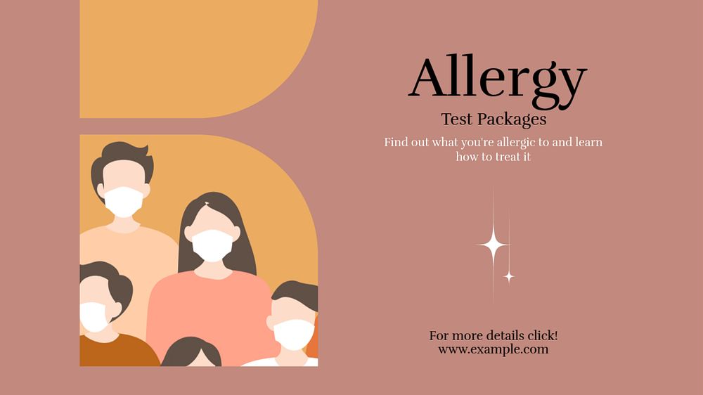 Allergy test Facebook cover template, editable design