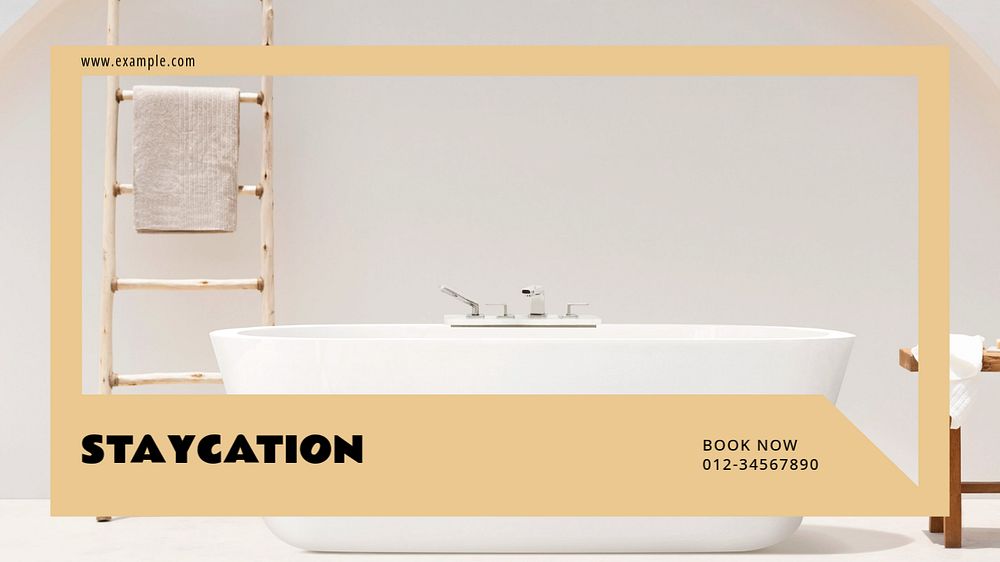 Staycation blog banner template, editable text & design