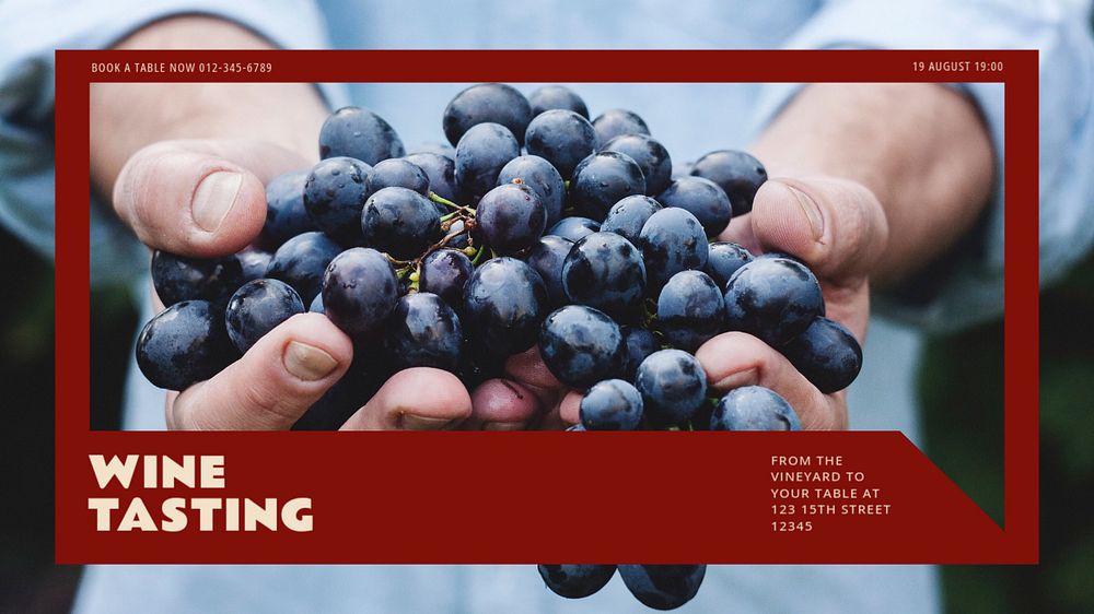 Wine tasting blog banner template, editable text & design