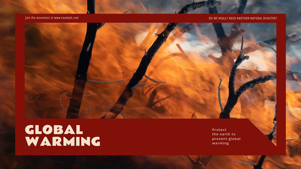 Global warming blog banner template, editable text & design