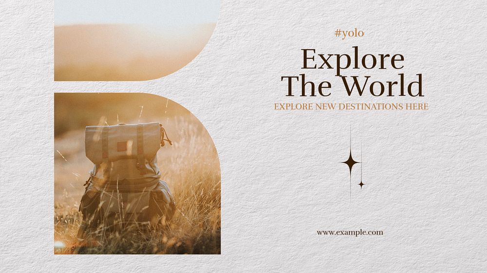 Explore the world Facebook cover template, editable design