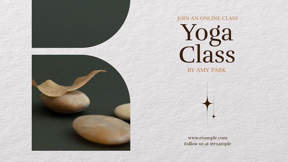 Yoga class advertisement Facebook cover template, editable design