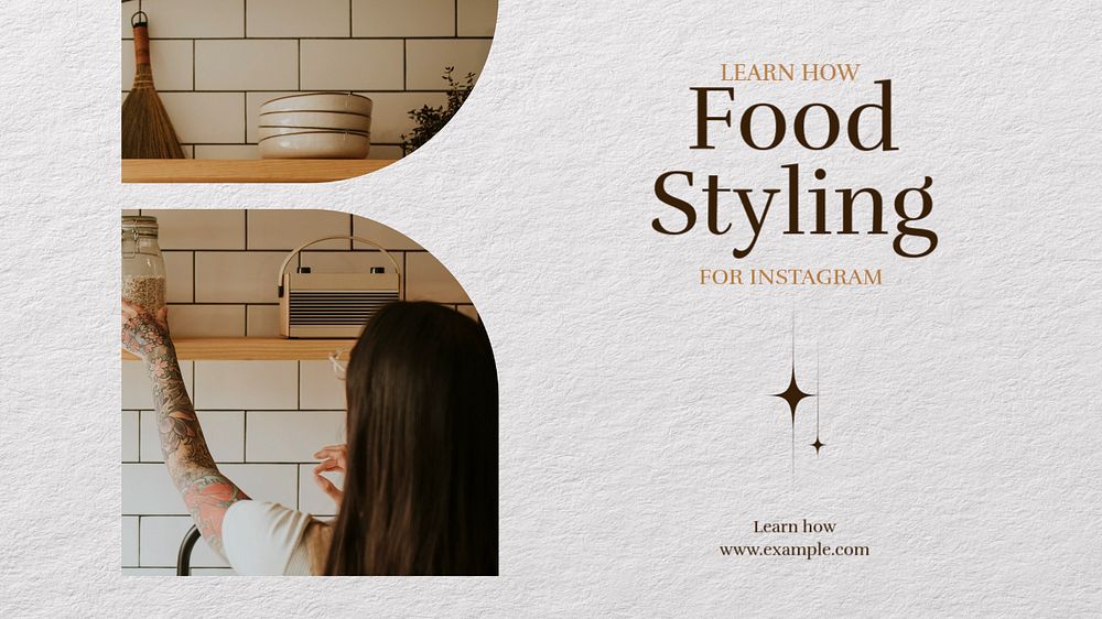 Food styling Facebook cover template, editable design