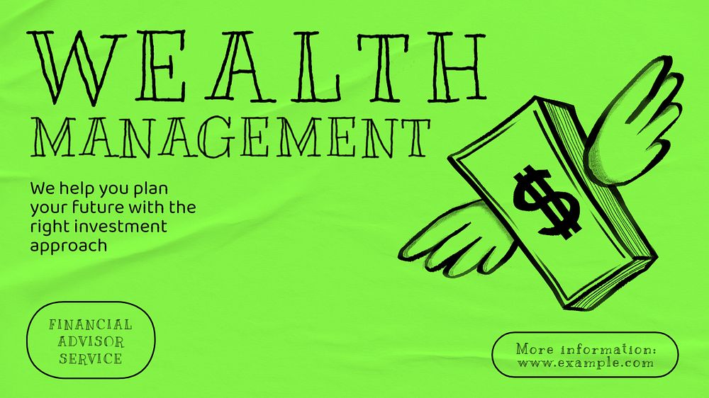 Wealth management blog banner template, editable text & design