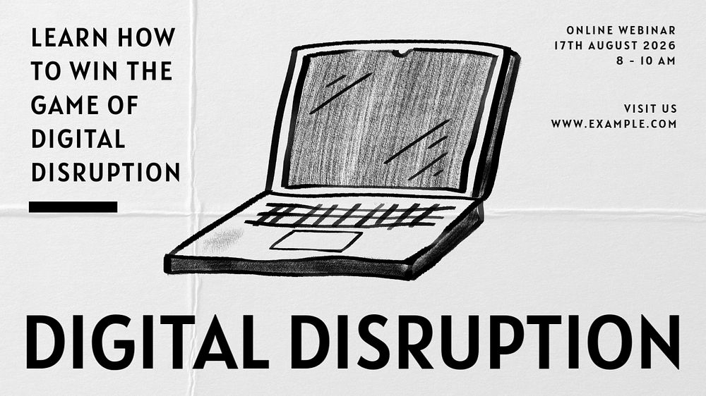 Digital disruption blog banner template, editable text & design