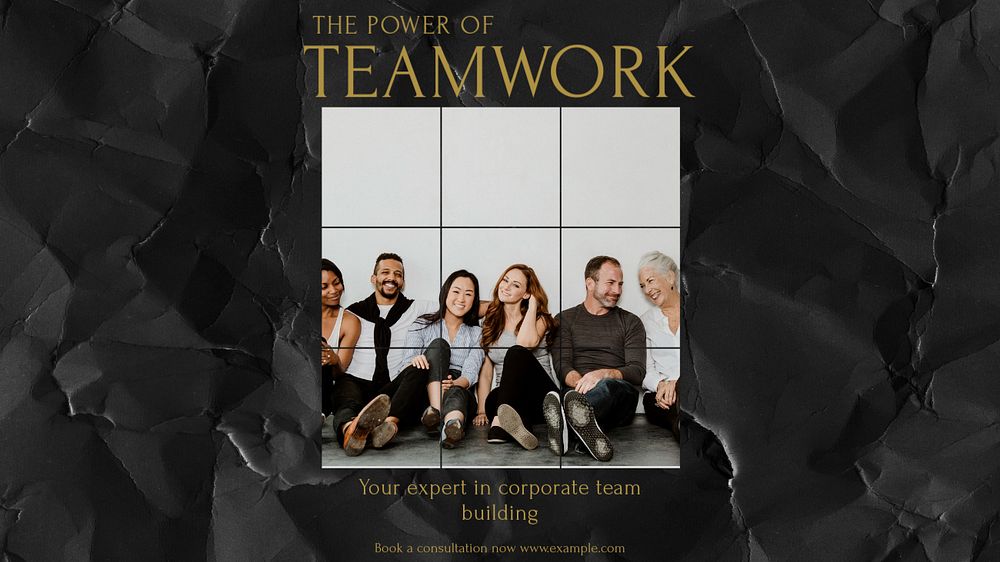 Power of teamwork blog banner template, editable design