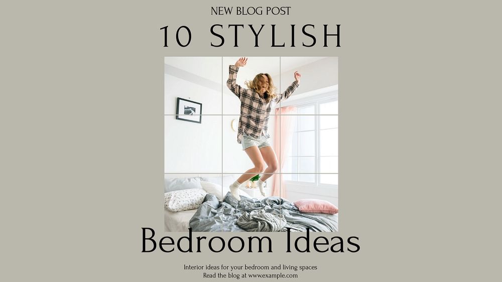 Bedroom ideas blog banner template, editable design