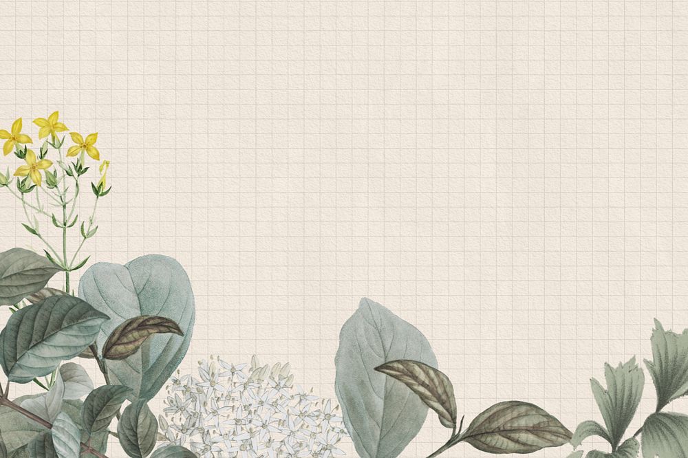 Vintage elderflower background, grid pattern, editable design