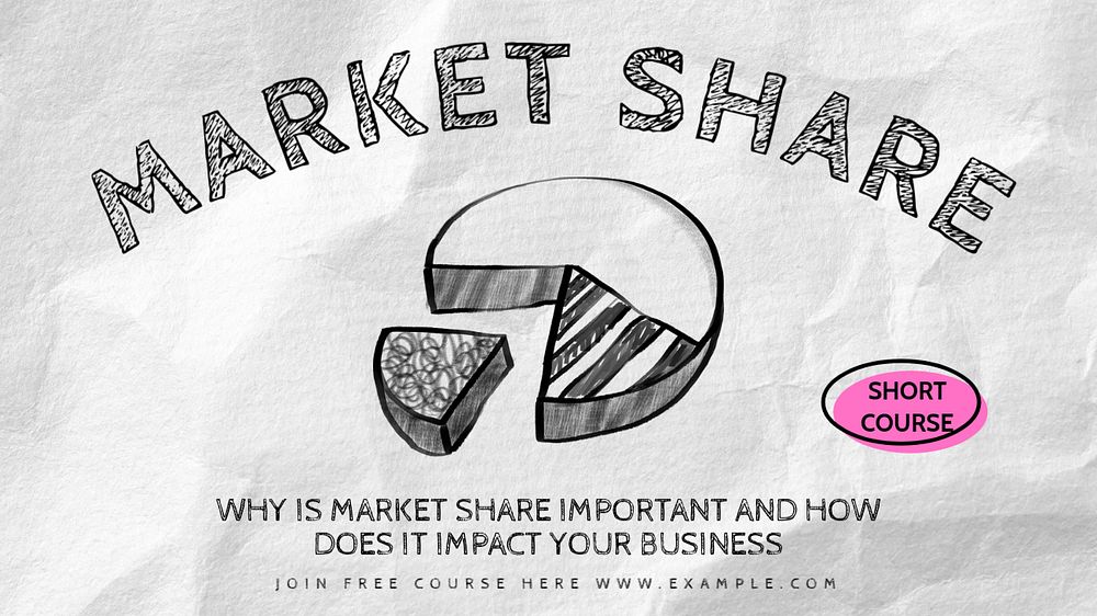 Market share blog banner template, editable text & design