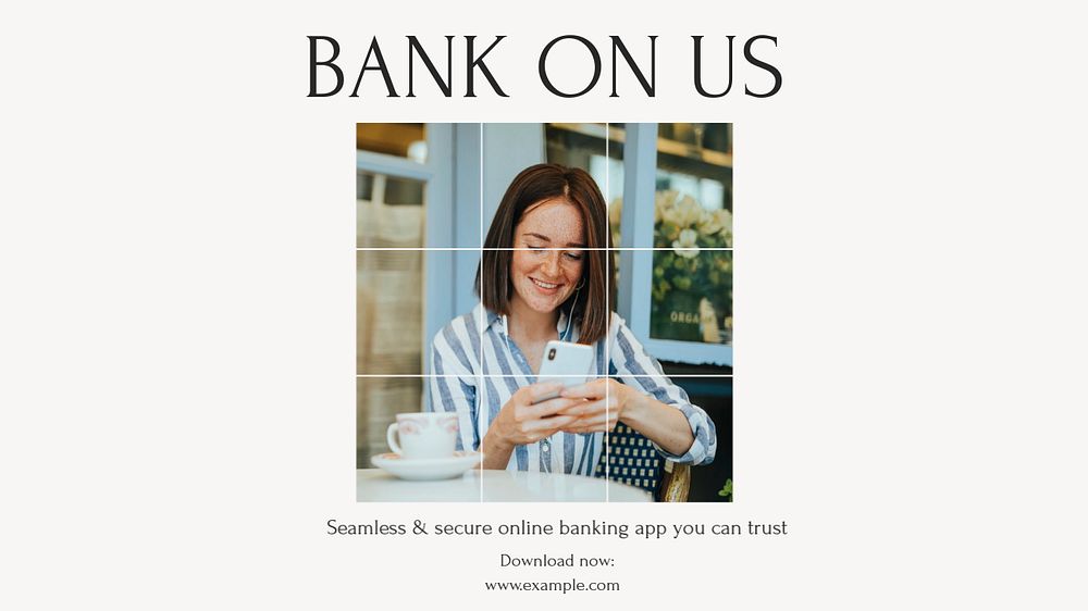 Banking ads blog banner template, editable design