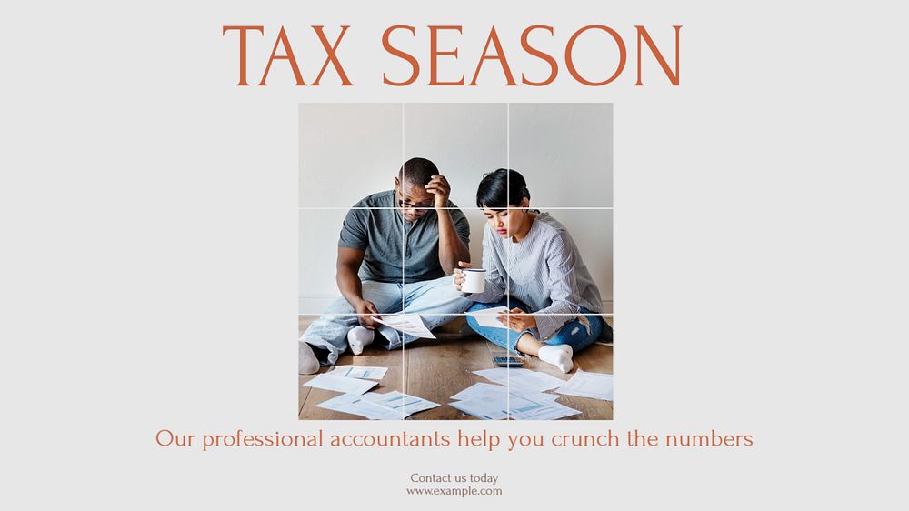 Tax season blog banner template, editable design