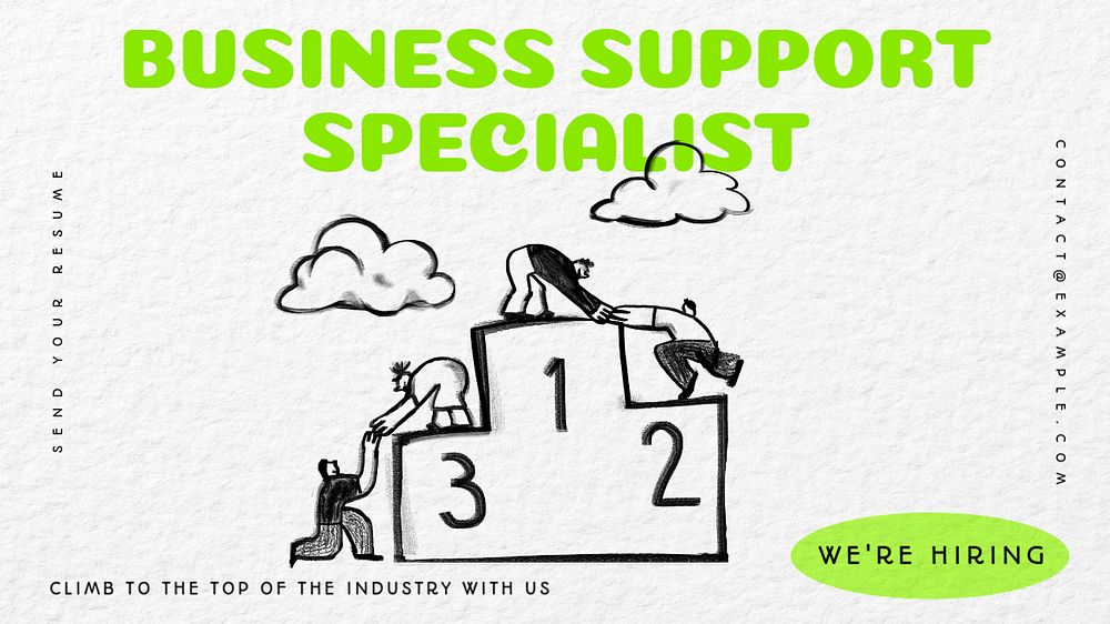 Business support specialist blog banner template, editable text & design