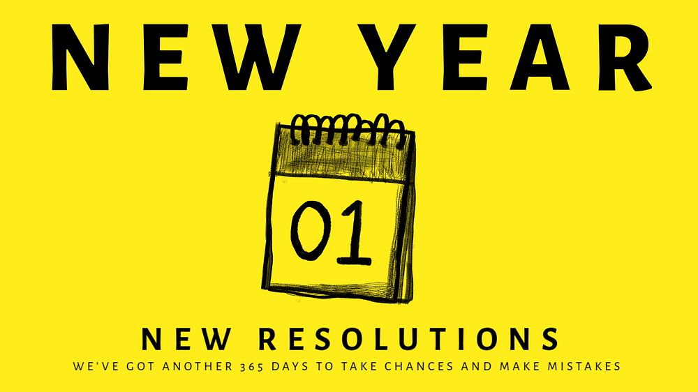 New year resolution blog banner template, editable text & design