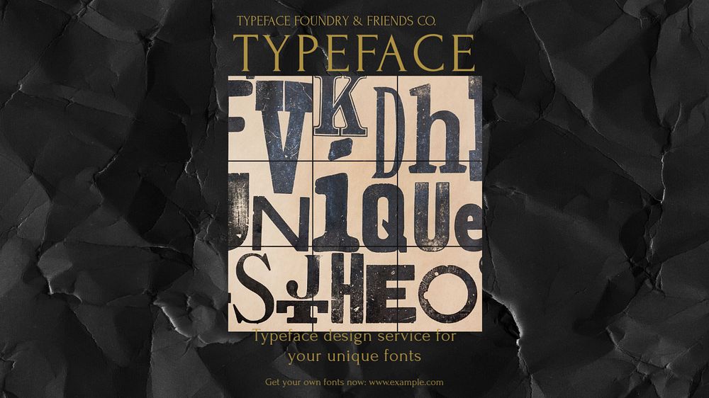 Typeface service blog banner template, editable design