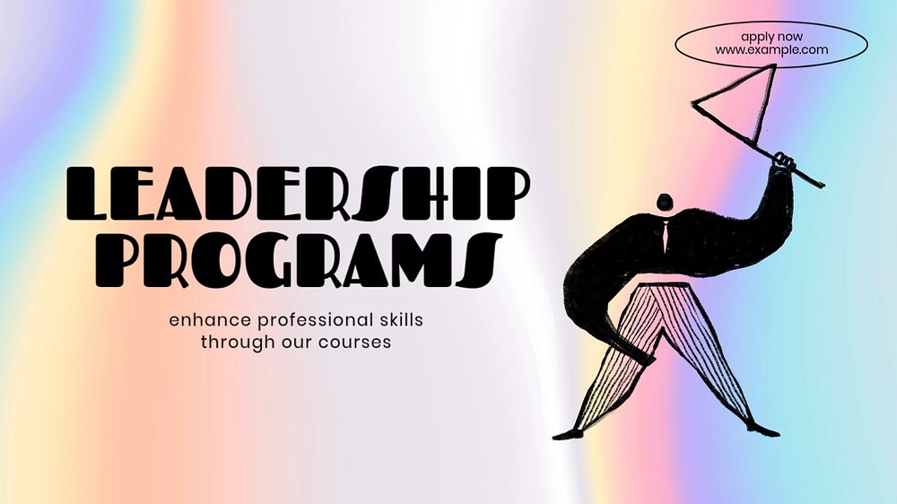 Leadership programs blog banner template, editable text & design