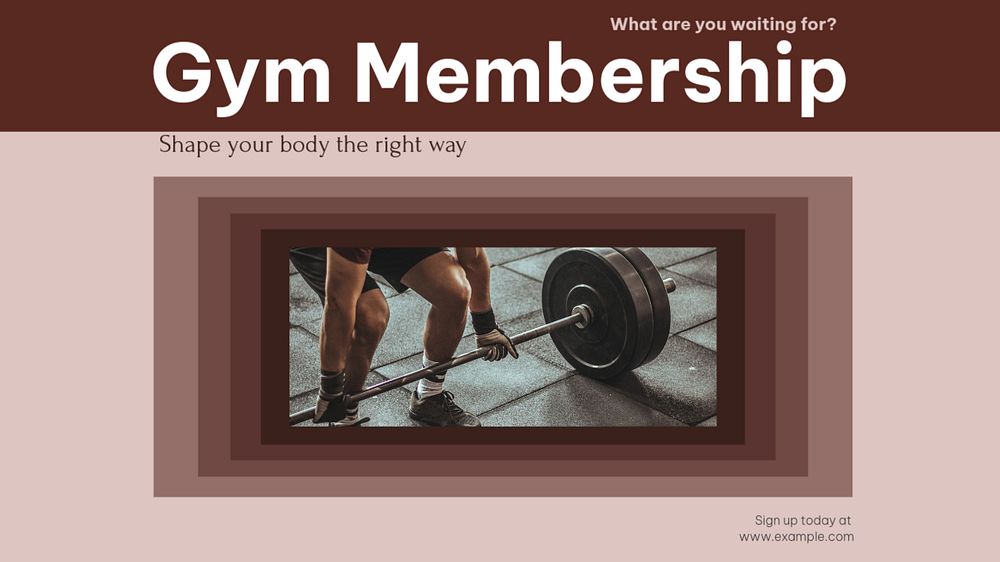 Gym membership blog banner template, editable design