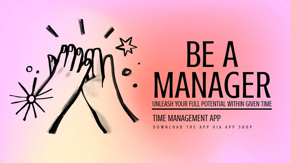 Time management app blog banner template & design