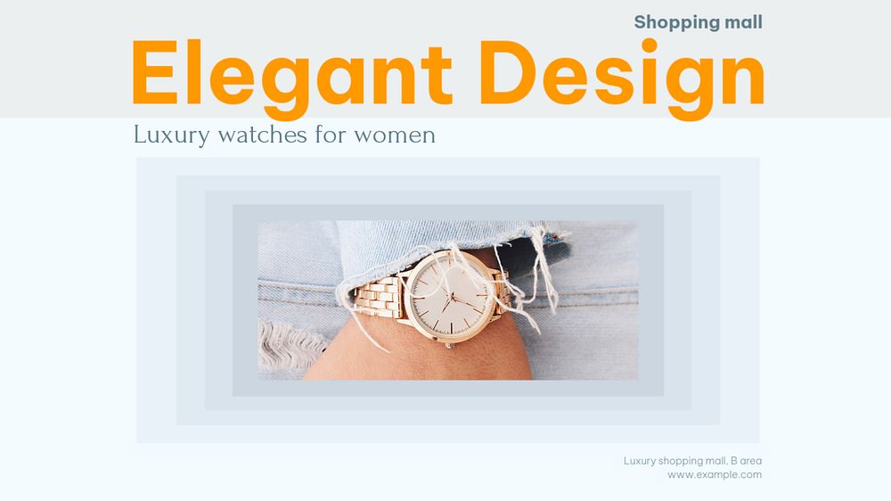 Luxury watch fashion blog banner template, editable design